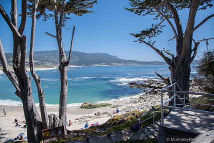Carmel Beach is a mile away